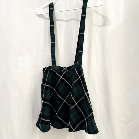 Royal Bones Green and Black Plaid Mini Jumper Skirt Zip Up Size Small - Picture 3 of 13